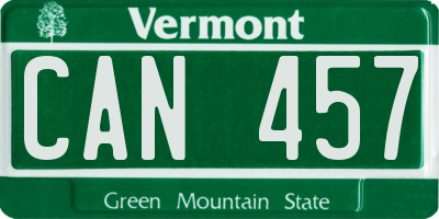 VT license plate CAN457