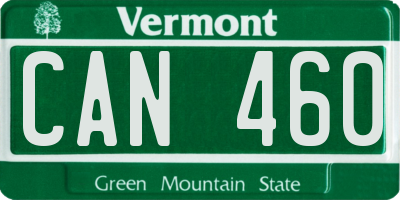 VT license plate CAN460