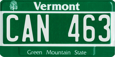 VT license plate CAN463