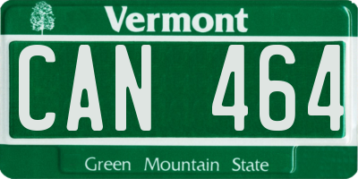 VT license plate CAN464