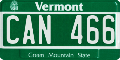 VT license plate CAN466