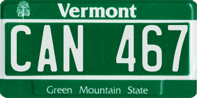 VT license plate CAN467