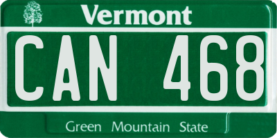 VT license plate CAN468