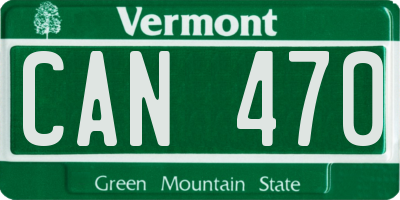 VT license plate CAN470