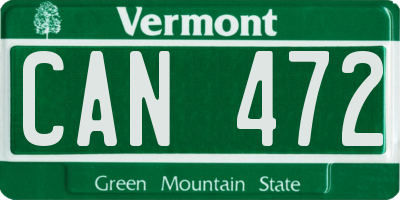 VT license plate CAN472