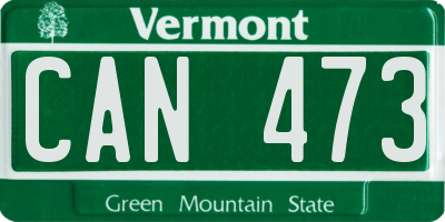 VT license plate CAN473