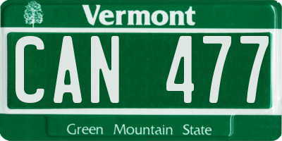 VT license plate CAN477