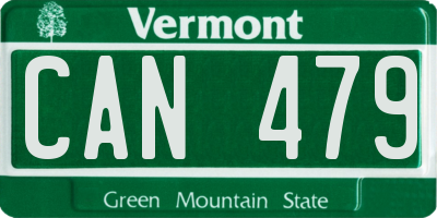 VT license plate CAN479