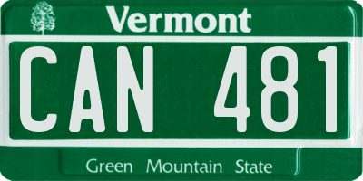 VT license plate CAN481