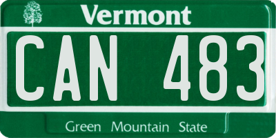VT license plate CAN483