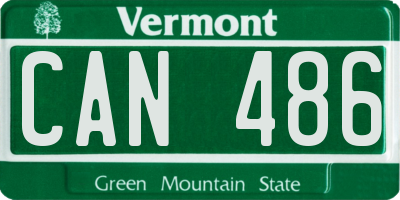 VT license plate CAN486