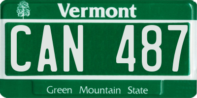 VT license plate CAN487