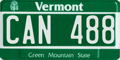 VT license plate CAN488