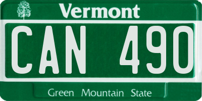 VT license plate CAN490