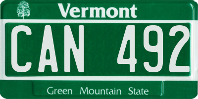 VT license plate CAN492