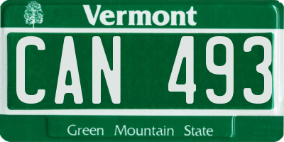 VT license plate CAN493
