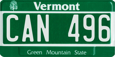 VT license plate CAN496