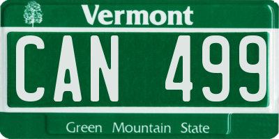 VT license plate CAN499