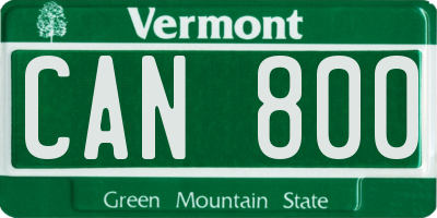 VT license plate CAN800