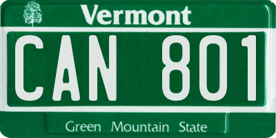 VT license plate CAN801