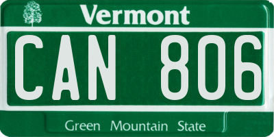 VT license plate CAN806