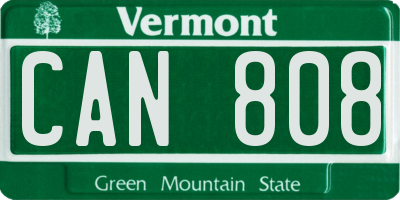 VT license plate CAN808