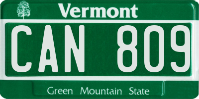 VT license plate CAN809