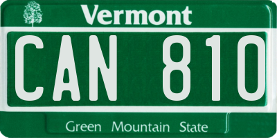 VT license plate CAN810