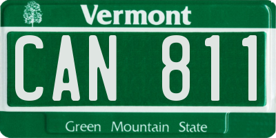 VT license plate CAN811
