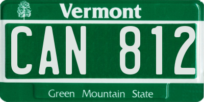 VT license plate CAN812