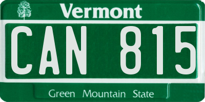 VT license plate CAN815