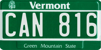 VT license plate CAN816