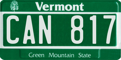 VT license plate CAN817