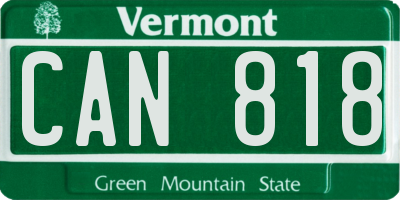 VT license plate CAN818
