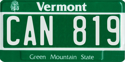 VT license plate CAN819