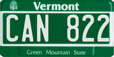VT license plate CAN822