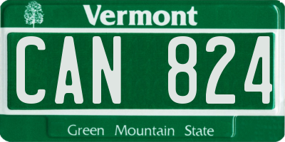 VT license plate CAN824