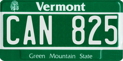 VT license plate CAN825