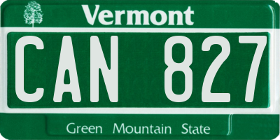 VT license plate CAN827
