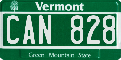VT license plate CAN828