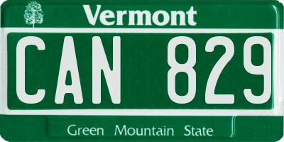 VT license plate CAN829