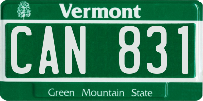 VT license plate CAN831