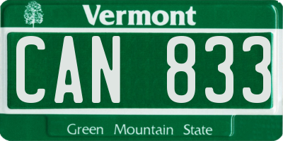VT license plate CAN833