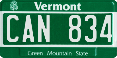 VT license plate CAN834