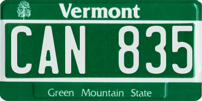VT license plate CAN835