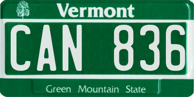 VT license plate CAN836