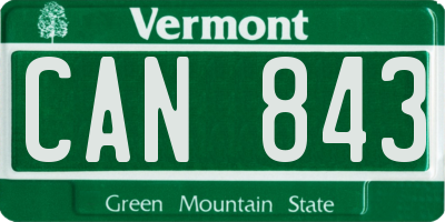 VT license plate CAN843