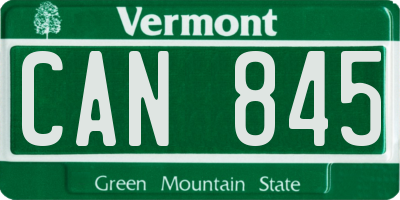 VT license plate CAN845