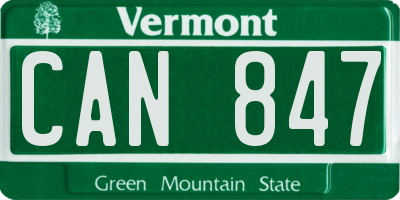 VT license plate CAN847