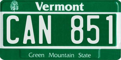 VT license plate CAN851